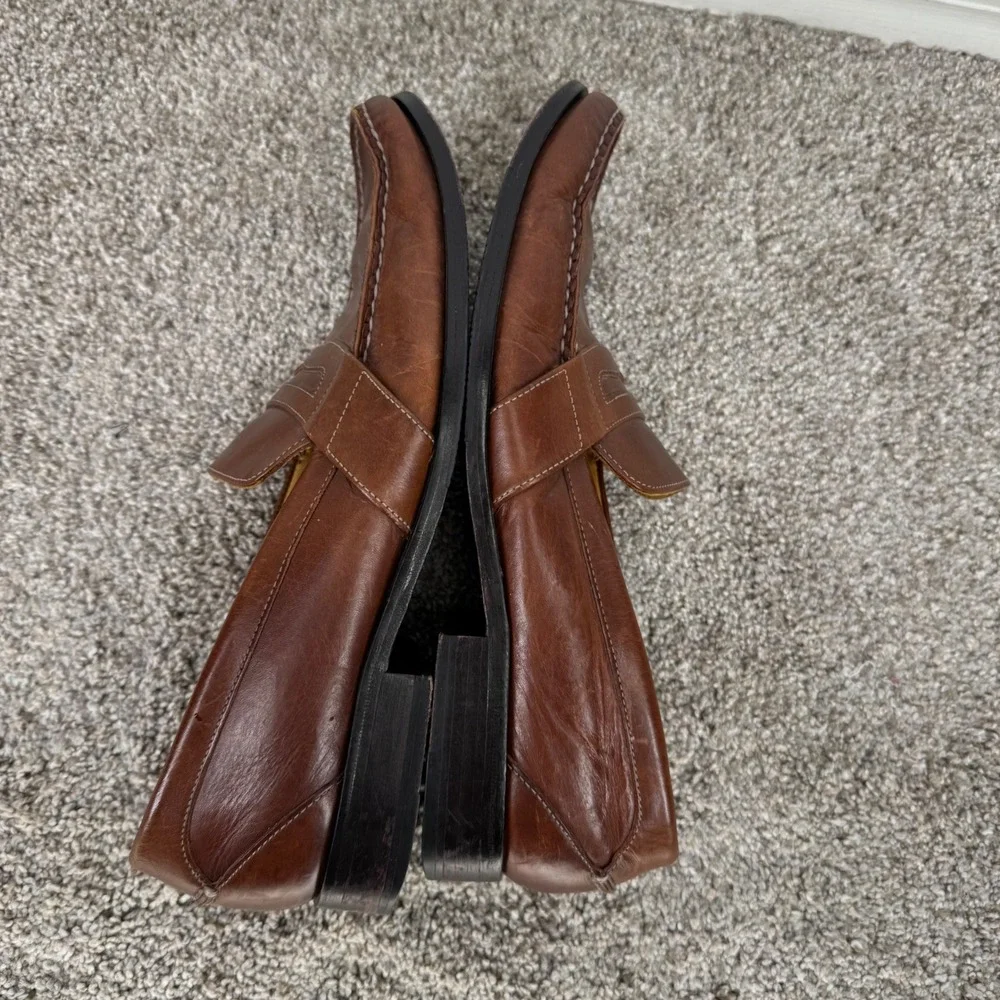 Cole Haan Mens Brown Leather Penny Loafers Dress‎ Shoes C04816 Size 10.5 M
